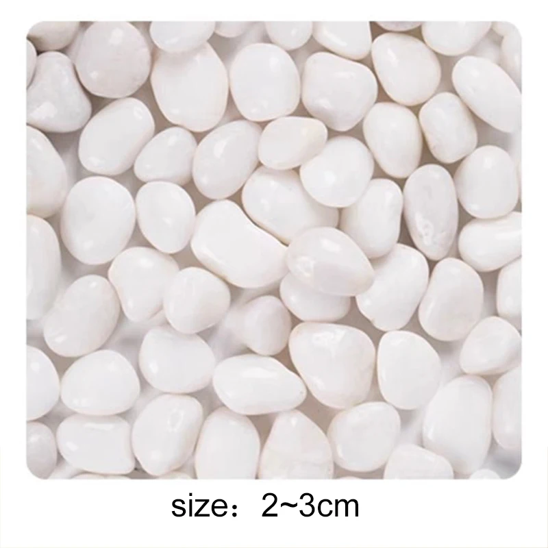 2~3cm White Pebbles 200/400/600/800g Landscape Design and Road Paving High Polished Rainflower Stones Pool Decoration Stone TMZ
