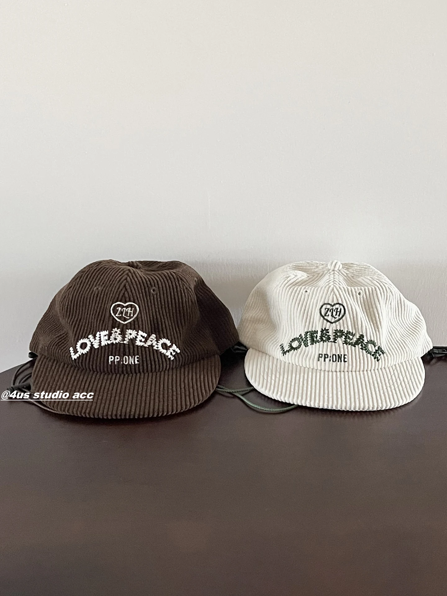 

Corduroy Flat Brim Baseball Cap for Women, Unique Drawstring Baseball Cap, Face Slimming