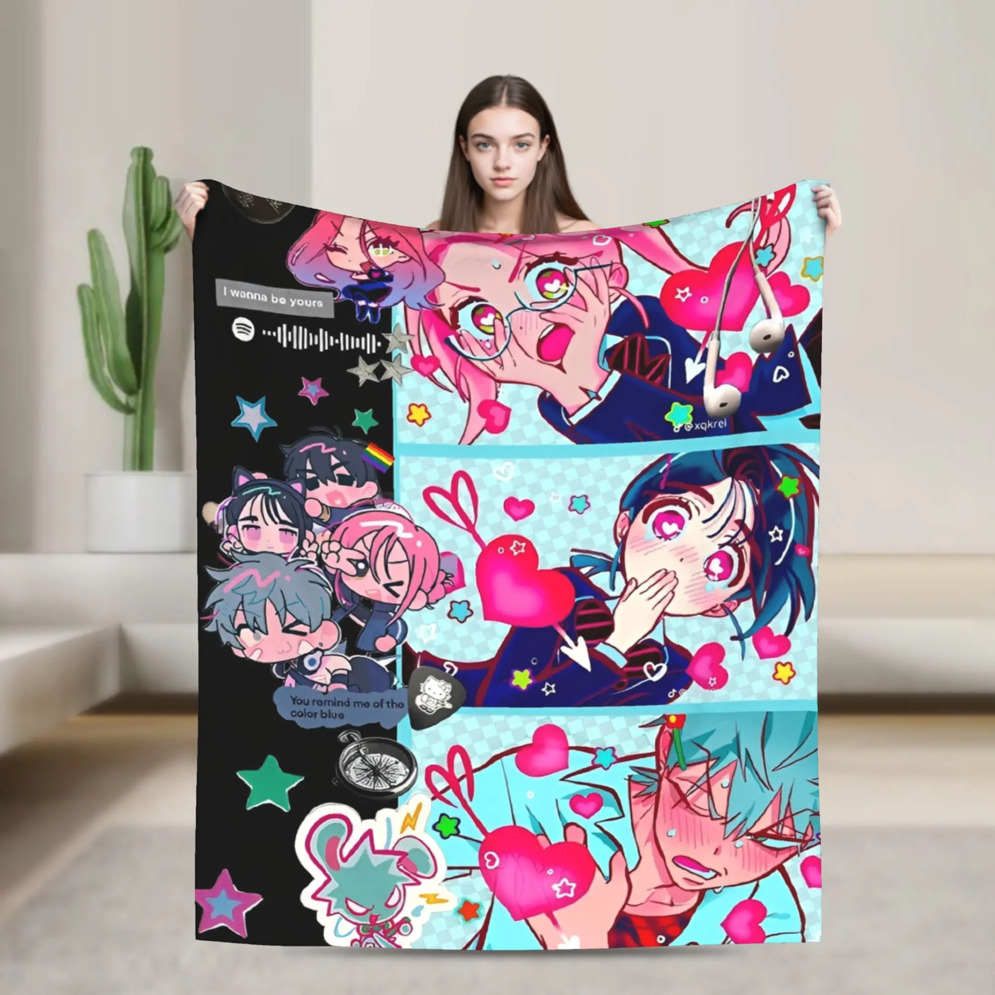 

Вязаные одеяла Alien Stage в стиле аниме, коралловый флис, плюшевые легкие тонкие одеяла для постельных принадлежностей, дивана, одеяла для спальни