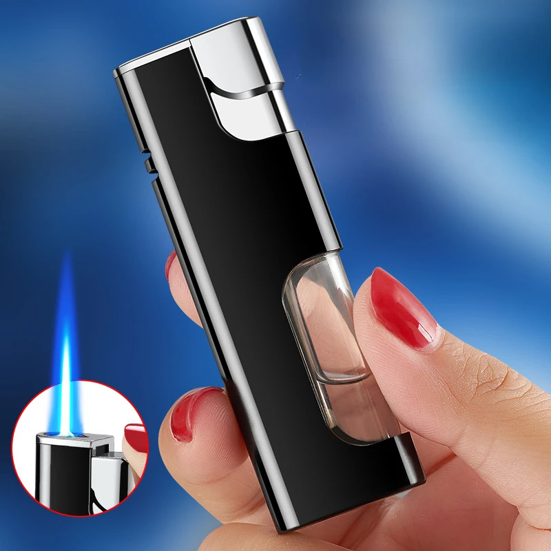 

Mini Portable Butane Gas Lighter Direct Blue Flame Refillable Wholesale Gifts Cute Smoking Encendedor for Men And Women