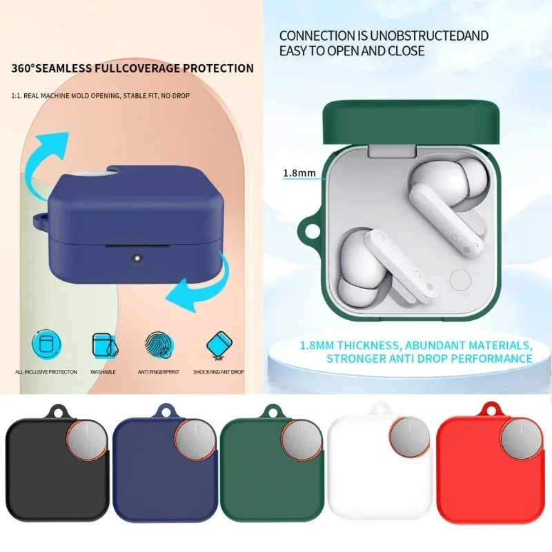

Simple solid color Silicone Protective Case For Nothing CMF Buds Pro 2 Earphone Cover Housing Anti fall keychain Perfect fit ，
