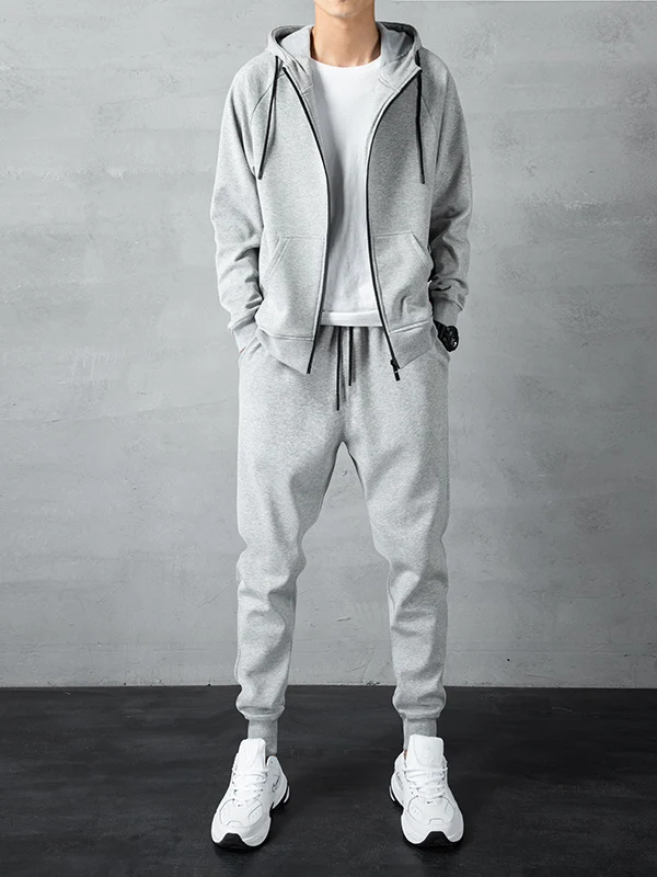 

Новый мужской повседневный спортивный костюм 2025 года: худи и джоггеры (весна-осень), модный универсальный комплект из хлопка и полиэстера