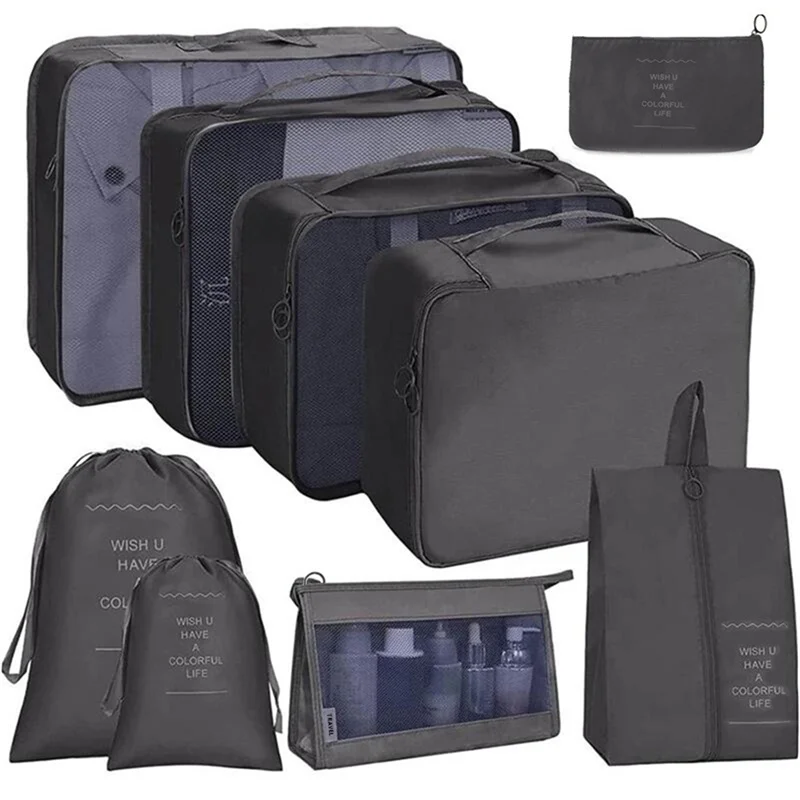 9 Piece Set Travel Clothing Underwear Storage Bags