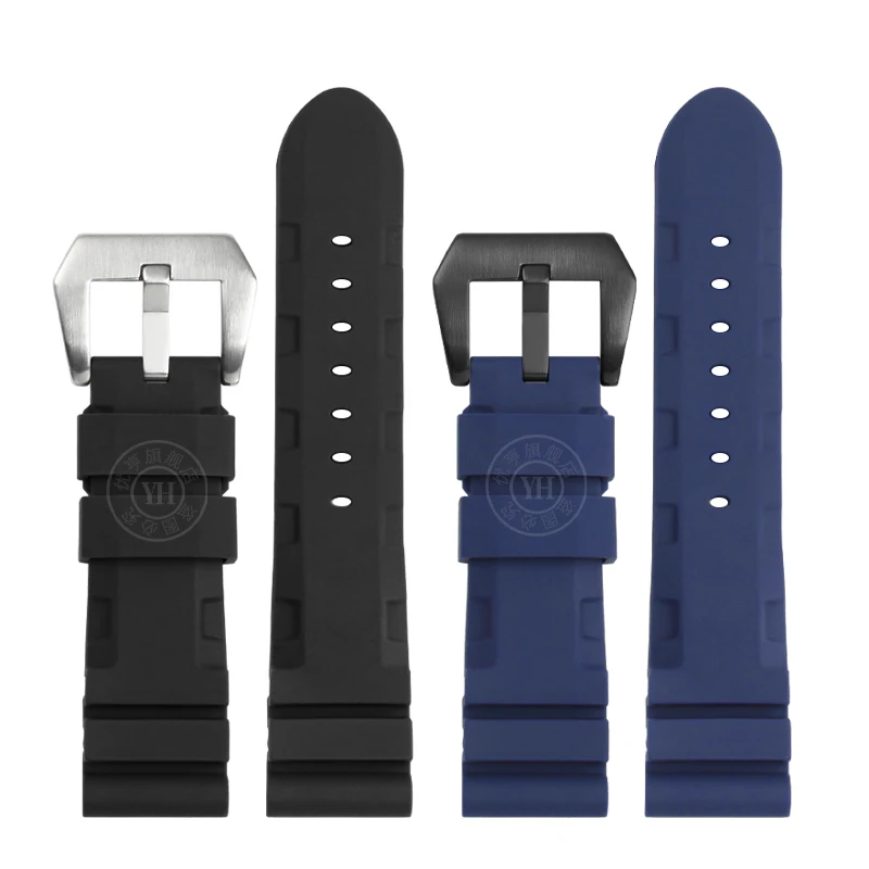 Soft Silicone Rubber Watch Band For Panerai SUBMERSIBLE PAM 441 359 Series 22MM 24MM 26MM Men Watch Strap Watch Accessories