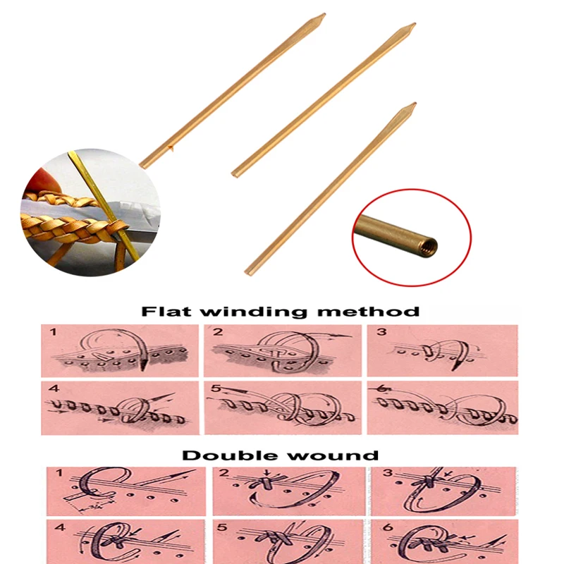 

1/3Pcs 55*2mm DIY Handmade Leather String Needle Brass Flat Head Leather Thread Needle Sewing Craft Tool Leather Edge Stitches