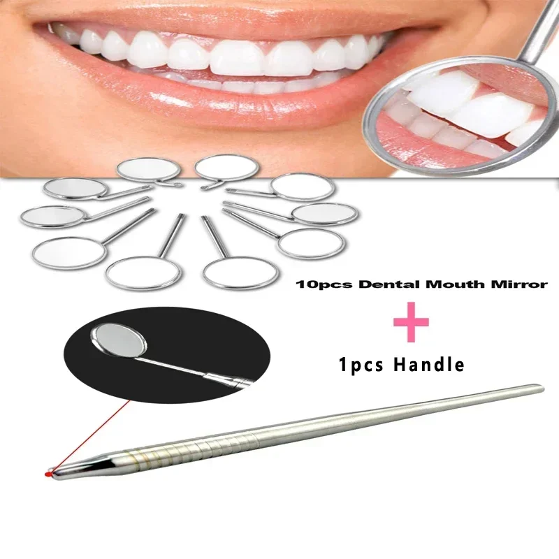 

Dental Mouth Mirror Handle Stainless Steel Magnifying Mouth Anti Fog Glass Mirrors Dentist Oral Care Instruments Tool