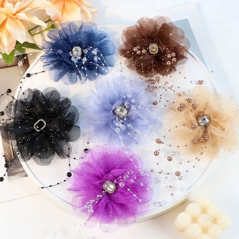 8CM New Tassel Peony Flower Brooch Women's Jewelry Accessories Pin Clothing Dress Corsage