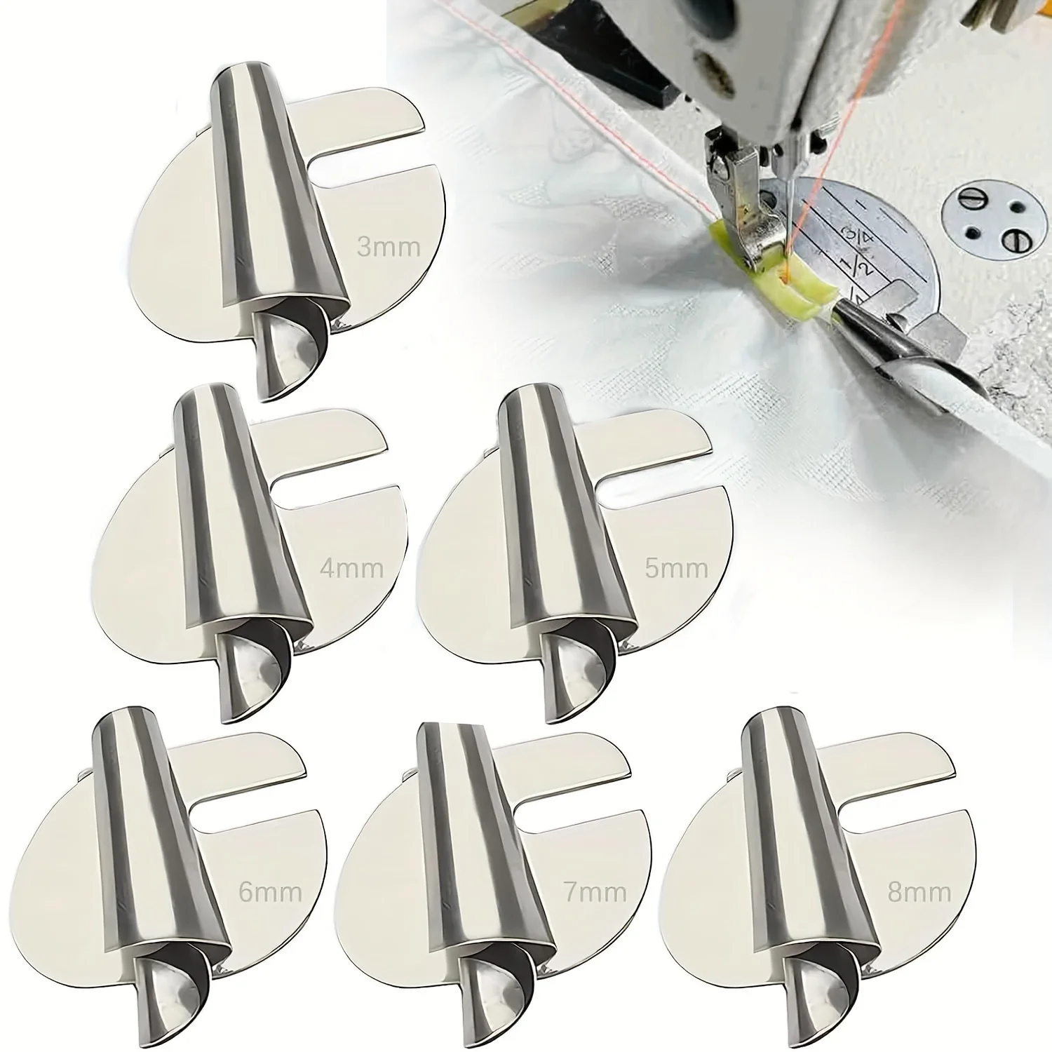 8pcs Sewing Rolled Hemmer Foot Set 3-10mm Wide Rolled Hem Pressure Foot Sewing Machine Home Industrial Curved Scroll Hemmer Foot