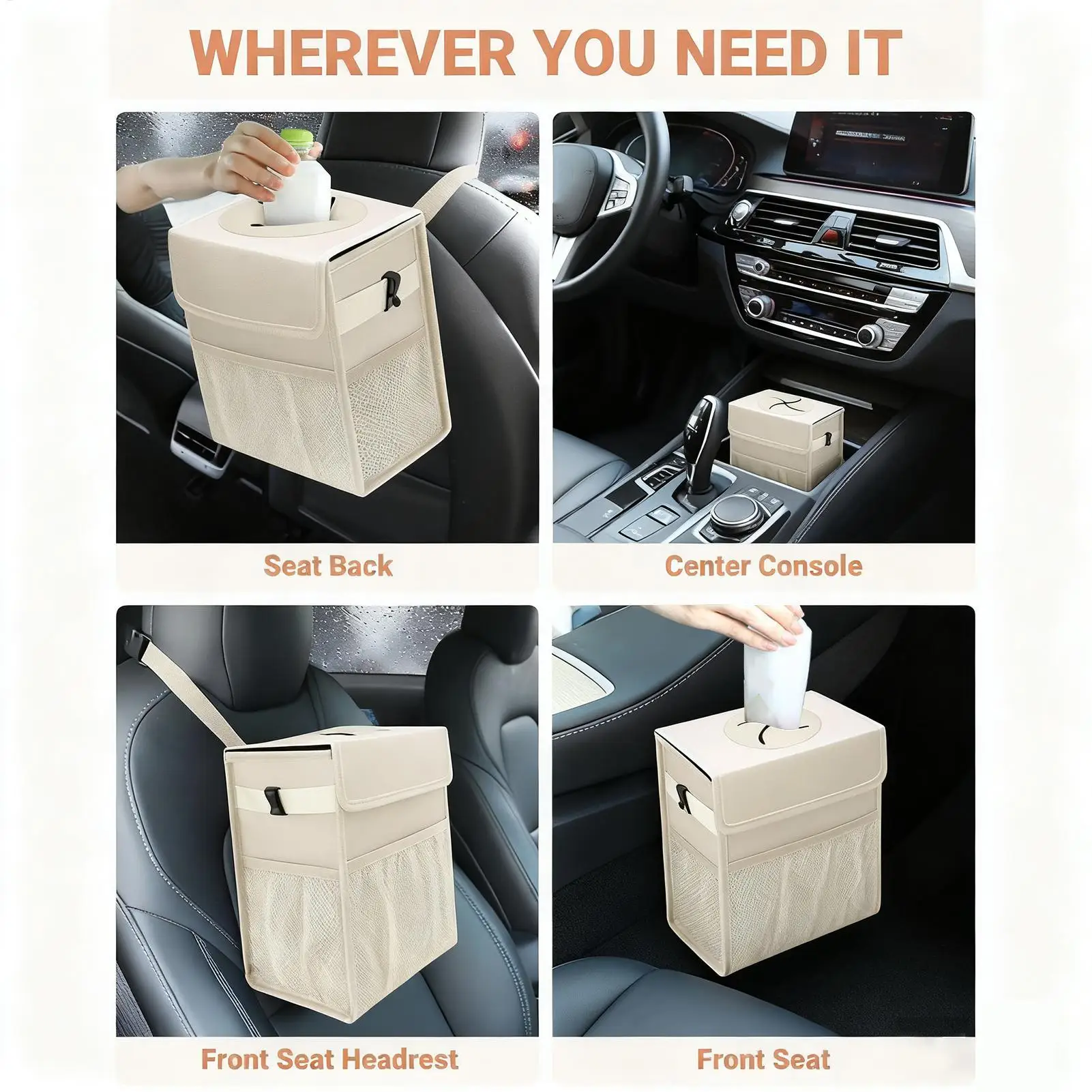 

Автомобильный мусорный бак, герметичный внутренний органайзер, сумка для мусора, мусорный бак для грузовика, внедорожника, дорожных поездок, выходных, отдыха на открытом воздухе