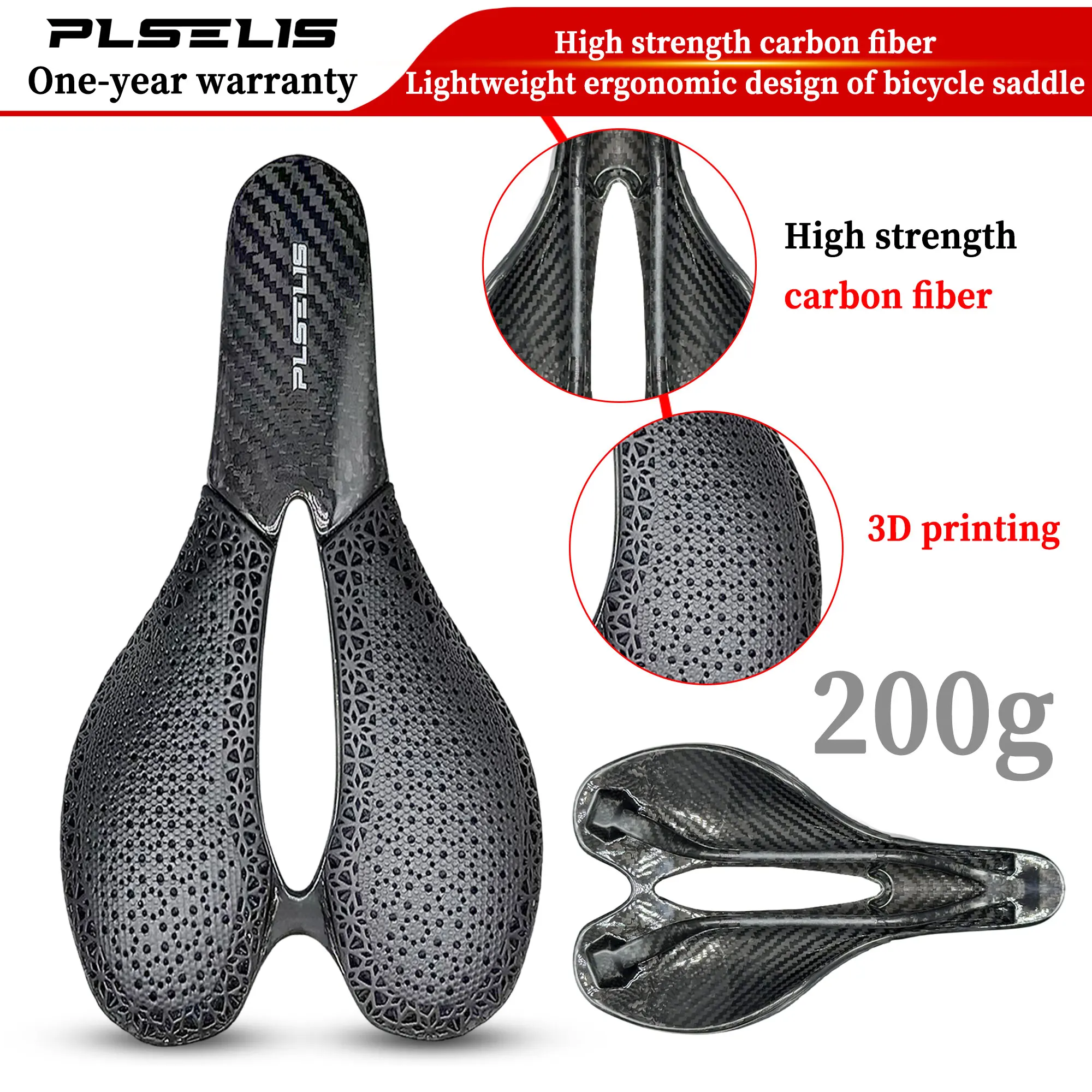 

Plselis3D printing saddle 155MM7*9 bicycle seat triathlon road mountain bike comfort mountain bike accessories for men and women