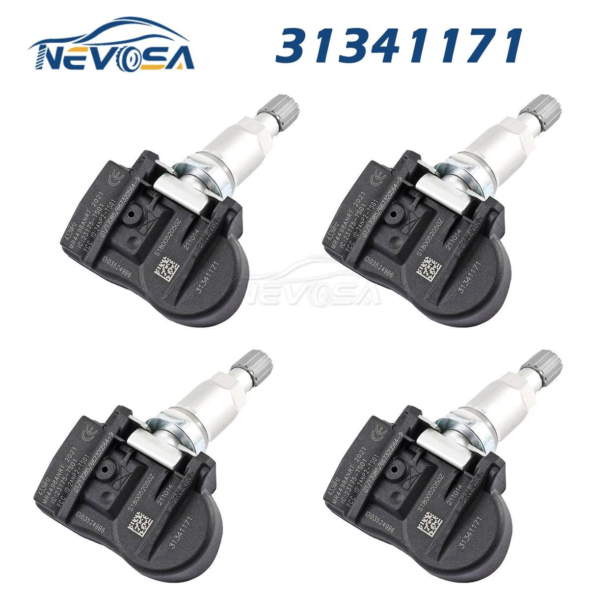 

Nevosa 31341171 TPMS Sensor For Volvo V60 V40 XC70 XC60 S60 S70 S80 V70 Tire Pressure Gauge 4PCS Tire Pressure Monitoring System