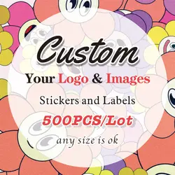 500PCS Custom Stickers Customized Thank You Baptism Wedding Birthday Design Your Own Logo Sticker Personalized Packaging Label