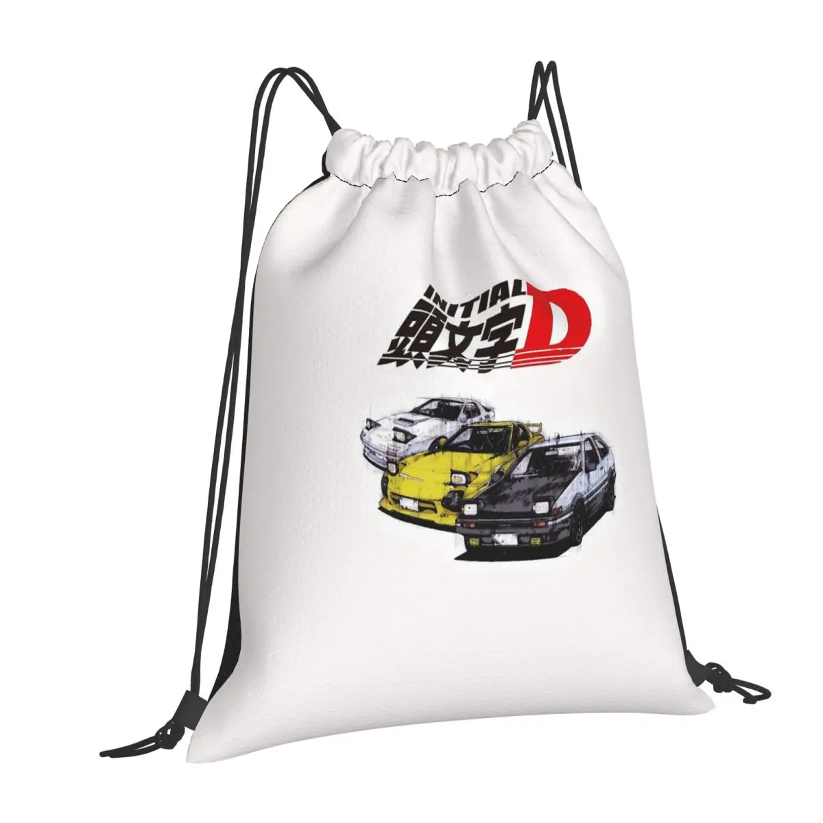 

Initial D Neon Ae Backpacks Portable Drawstring Bags Storage Bag Book Bags for Man Woman School