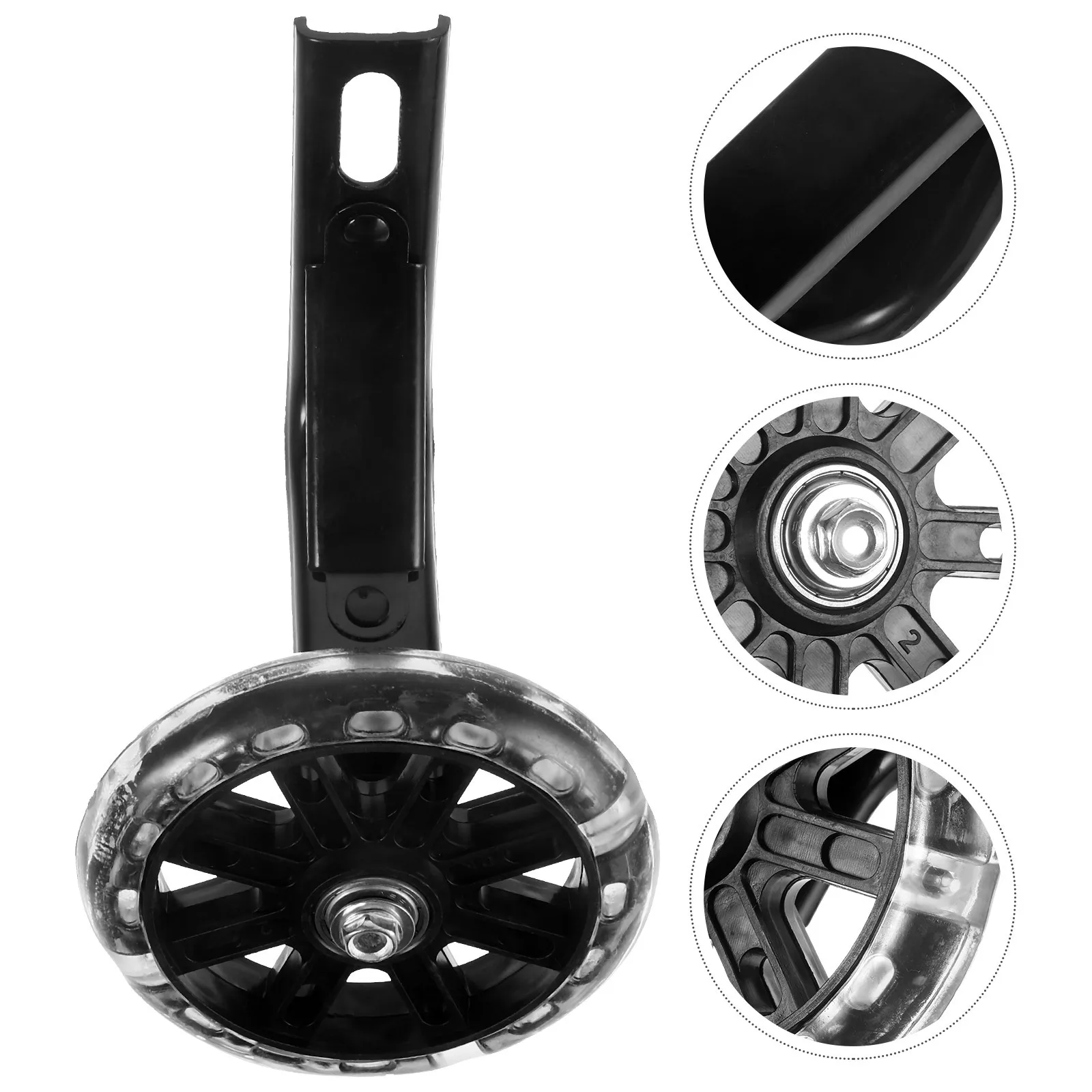 

1 set 1 Set Flashing Light Mute Kids Bike Training Wheels Adjustable Sturdy Balance Auxiliary Wheel For Children Black Pcs