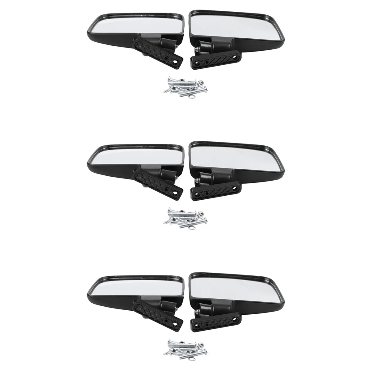 

6X Golf Cart Mirrors - Universal Folding Side View Mirror for Golf Carts Club Car, Ezgo, Yamaha, Star, Zone Carts