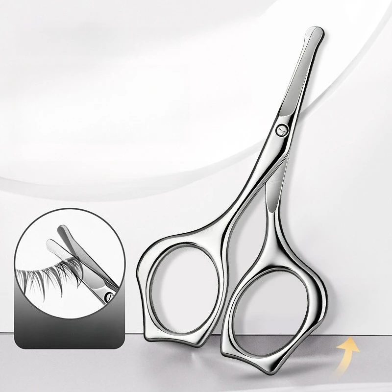 2026 New Nose Hair Scissors Trimmer Set Men's Round Head Stainless Steel Shave Nostrils Clean Manual Small Scissors