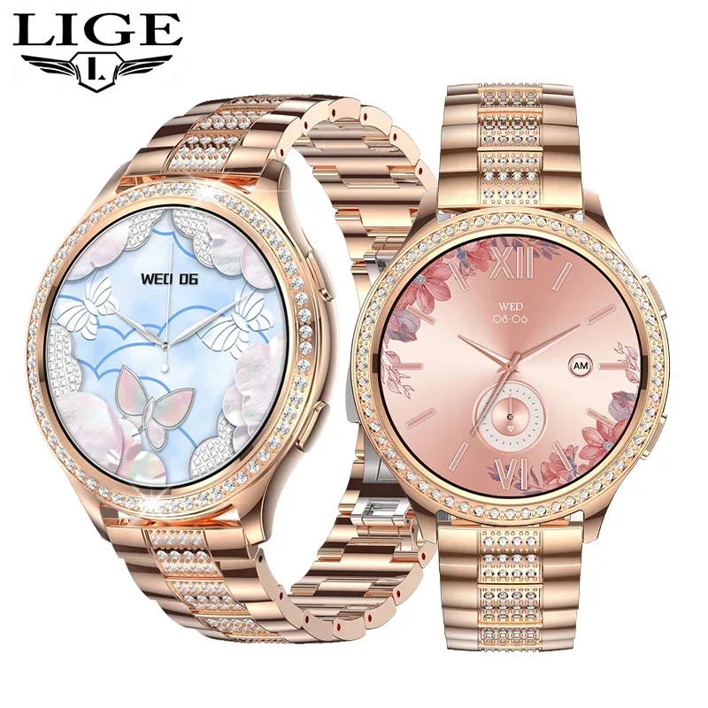 

LIGE 1.32 inch Smart Watch Women Bluetooth Call AI Voice Assistant Women's Watches Custom Watch Face Health Monitor Smartwatches