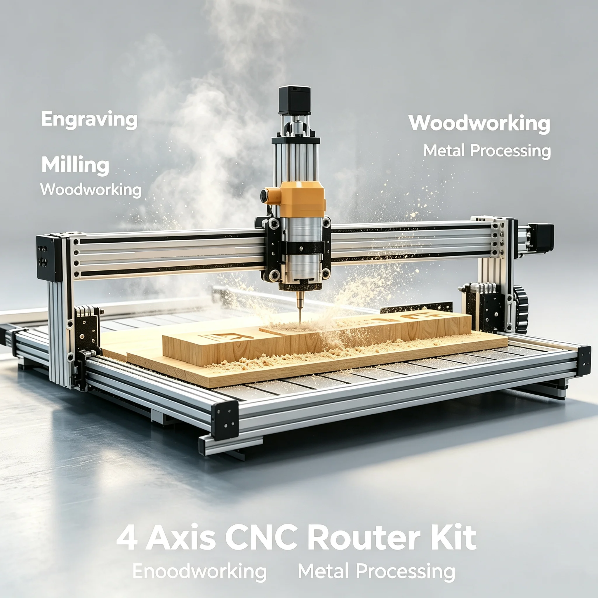 OpenBuilds Lead CNC Router Machine 4 Axis EC500 Full Kit Mach3 Engraving Milling Machine for Wood Metal Acrylic Plastic Cutting