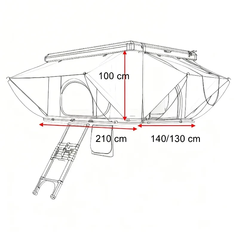 Hot Sale-Factory Direct Lightweight Hard Rooftop Tent - Person Four-Season Door Window Automatic Opening Aluminu - view 4