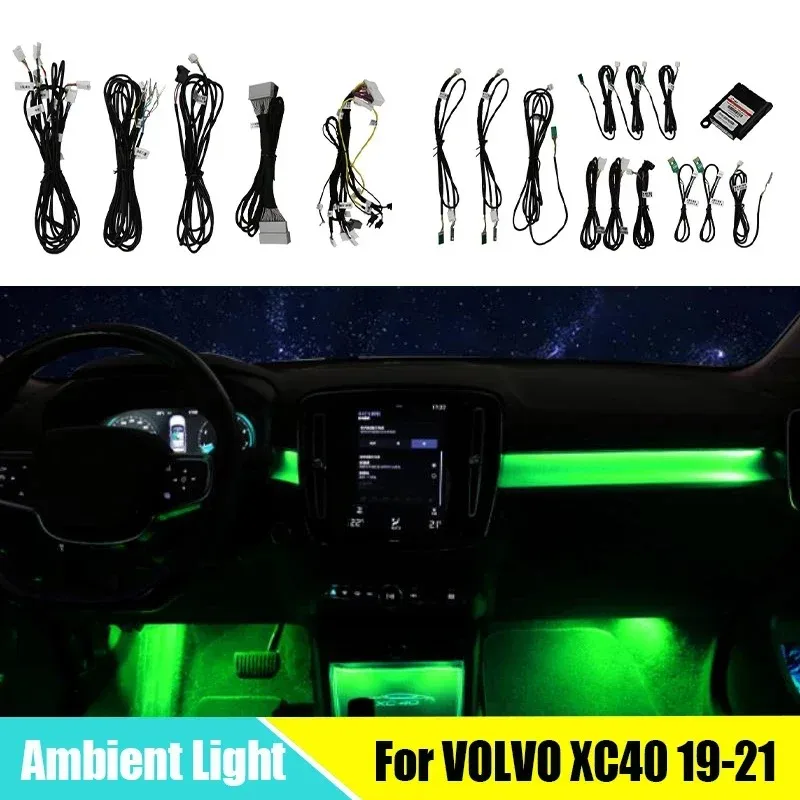 64 Colors LED  Ambient Light For VOLVO XC40 2019-2021 Decorative Atmosphere Lamp illuminated Strip