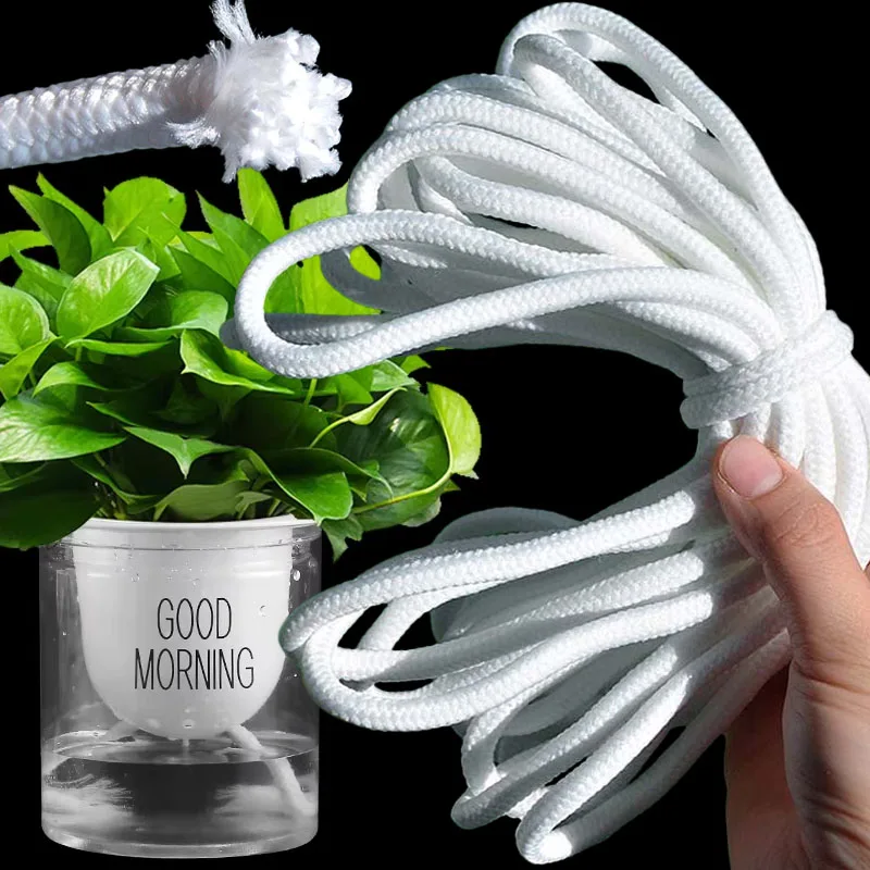 Corda de Algodão para Autoirrigação de Vasos (5-20M) - Sistema DIY de Rega Automática para Plantas em Vaso - Dispositivo de Gotejamento Automático para Vasos