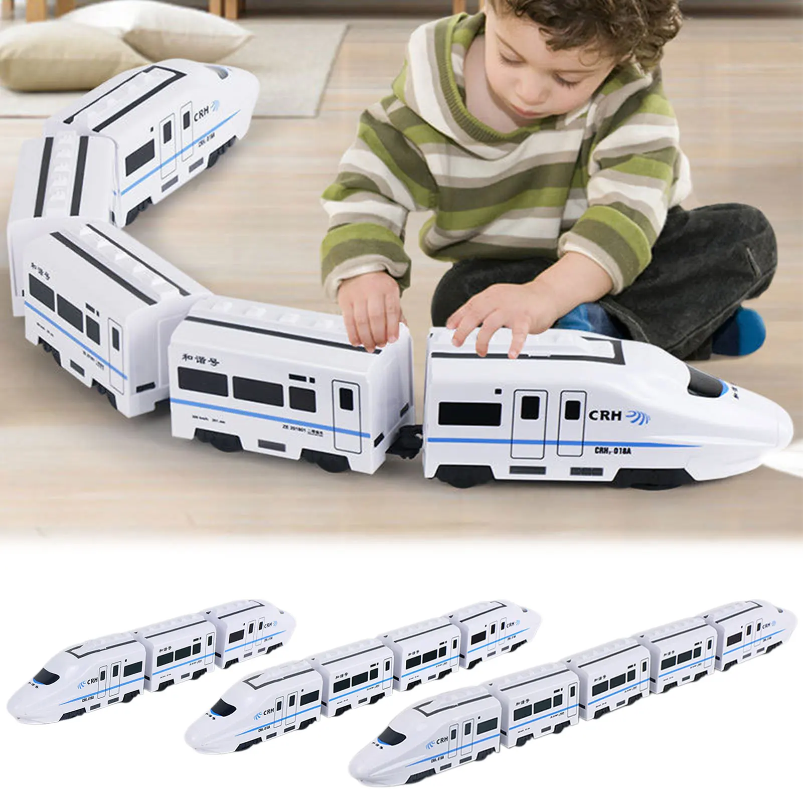 أطفال DIY محاكاة عالية السرعة قطار السكك الحديدية لعبة سيارة كهربائية ضوء الصوت نموذج قطار ألعاب تعليمية للبنين بنات هدية