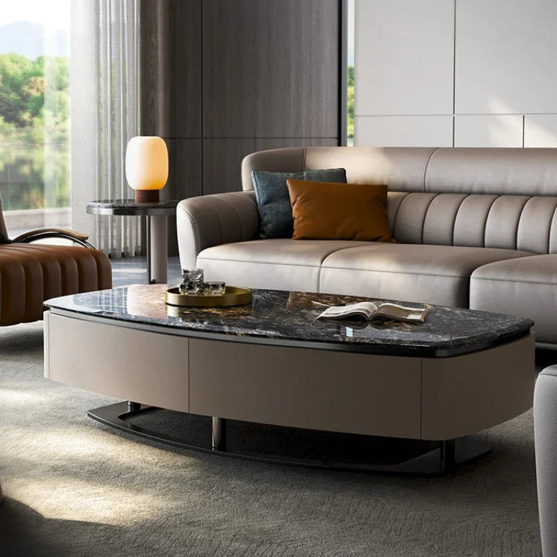 

Coffee Table Villa Living Room Home High-End Modern Minimalist Italian Natural Luxury Stone Tea Table