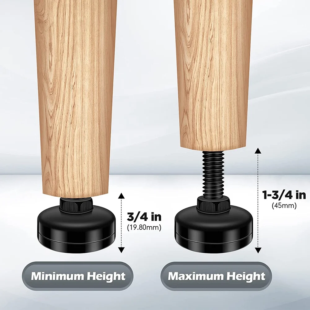 Juego de pies de nivelación ajustables para muebles, niveladores de patas ajustables para gabinetes, mesas de sofá, sillas, Kit de tuerca en T, 10 unidades