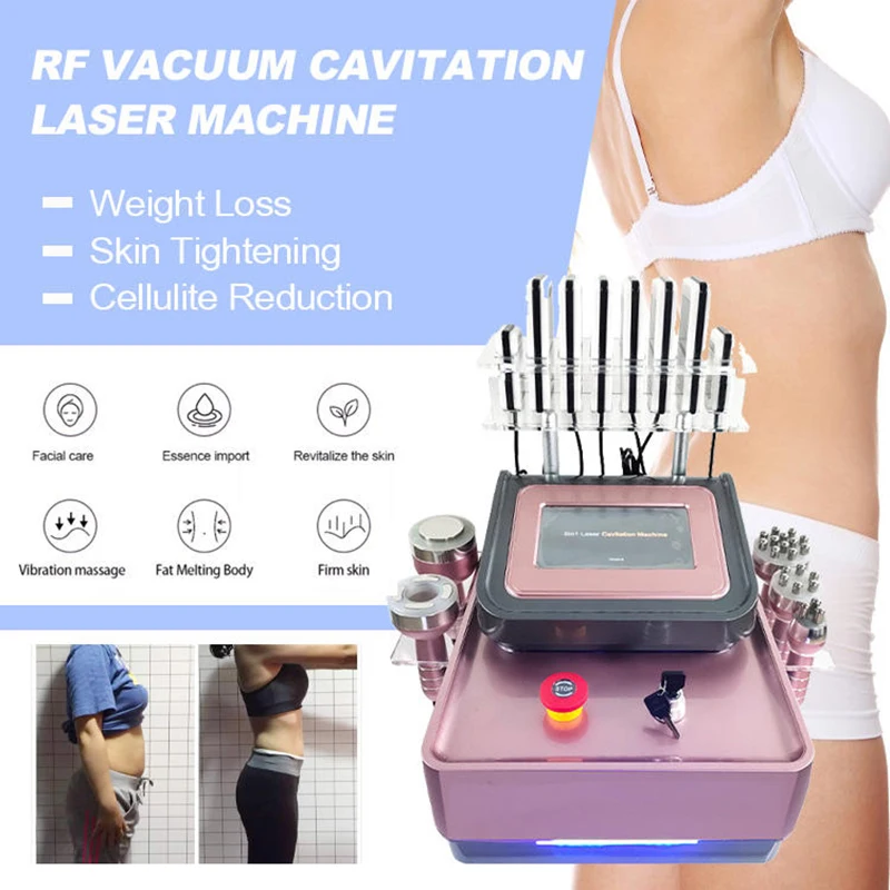 6 In 1 Vacuüm Cavitatie Vetverbranding Gewichtsverlies Liposuctie Pads Machine Voor Lichaamscontouren Huidverstrakking Stevigheid Verhogen