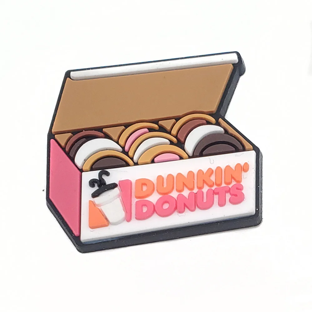 Dunkin Donuts coffee donut Shoe Charms Sandals Accessories Garden Shoe Buckle Decorations For Kids Party Gift