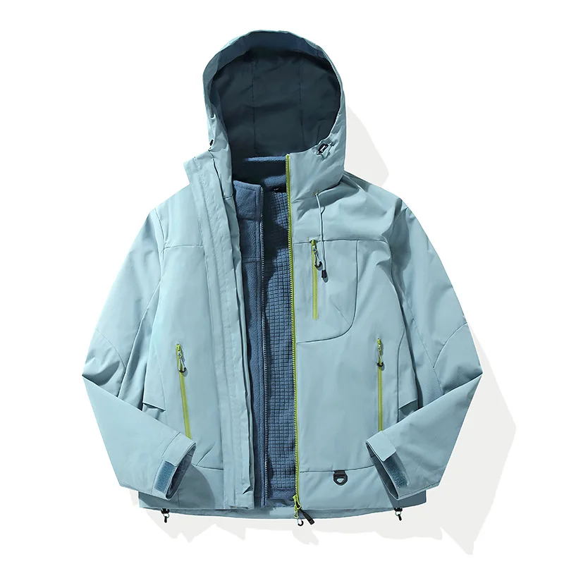 Outdoor Windproof and Waterproof Jackets Hiking Camping Fishing Mountain Climbing Fleece-lined Windproof and Waterproof Coats