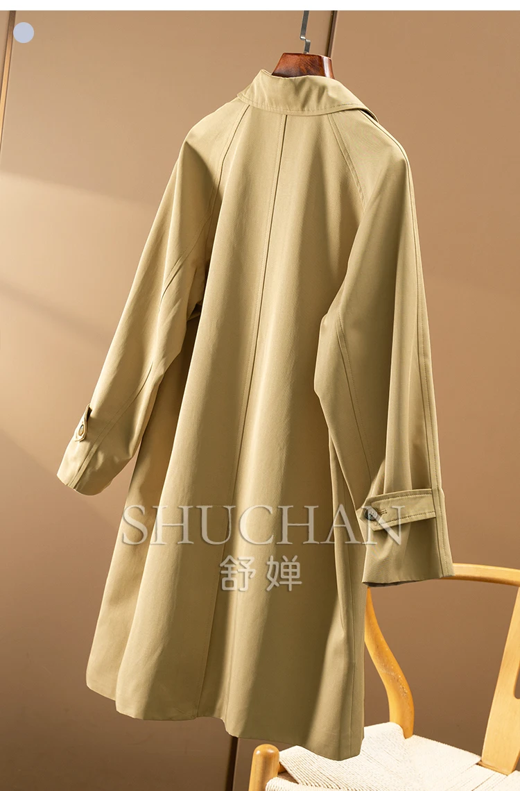 New Relaxed and Stylish, British Early Autumn + Jane Commuter Medium and Long Trench Coat Female 1Y71