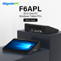 Higole F6APL Mini PC with Screen 10.1'' Fanless Intel N4200 Windows 10 WiFi5 4GB 64GB 2340mAh 4K Desktop Computer All in One PC