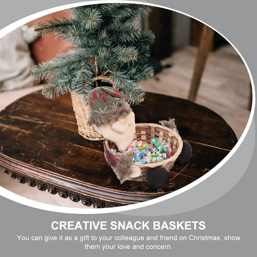 

Candy Storage Basket Snacks Serving Baskets Fruit for Kitchen Holiday Woven Lovely Trays Creative Christmas Decoration