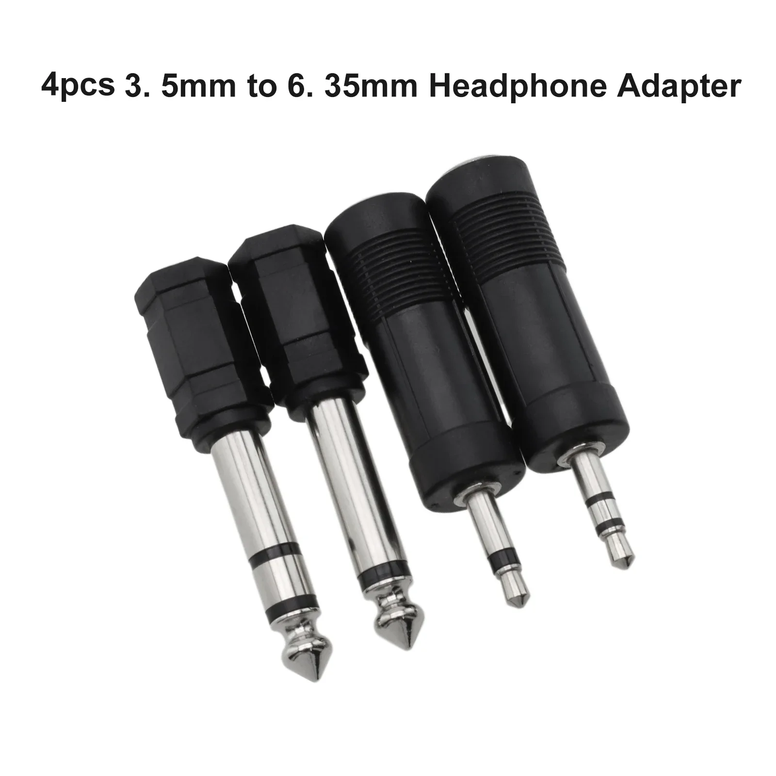 High Performance 4PCS 3 5mm To 6 35mm Stereo Headphone Adaptor Connector Converter With 6 3mm Male To 3 5mm Female Connector