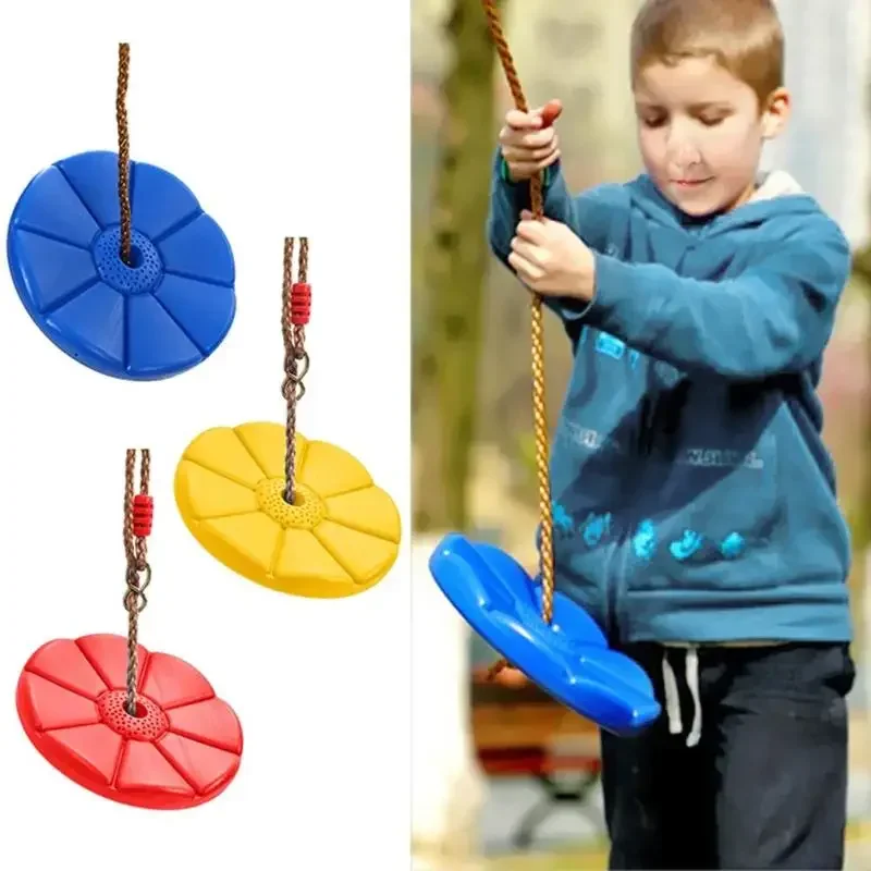 Columpio de disco para niños al aire libre |   Servicio pesado con plataformas Asiento redondo Fácil juego de bricolaje Adición Diseño resistente Regalos divertidos para niños