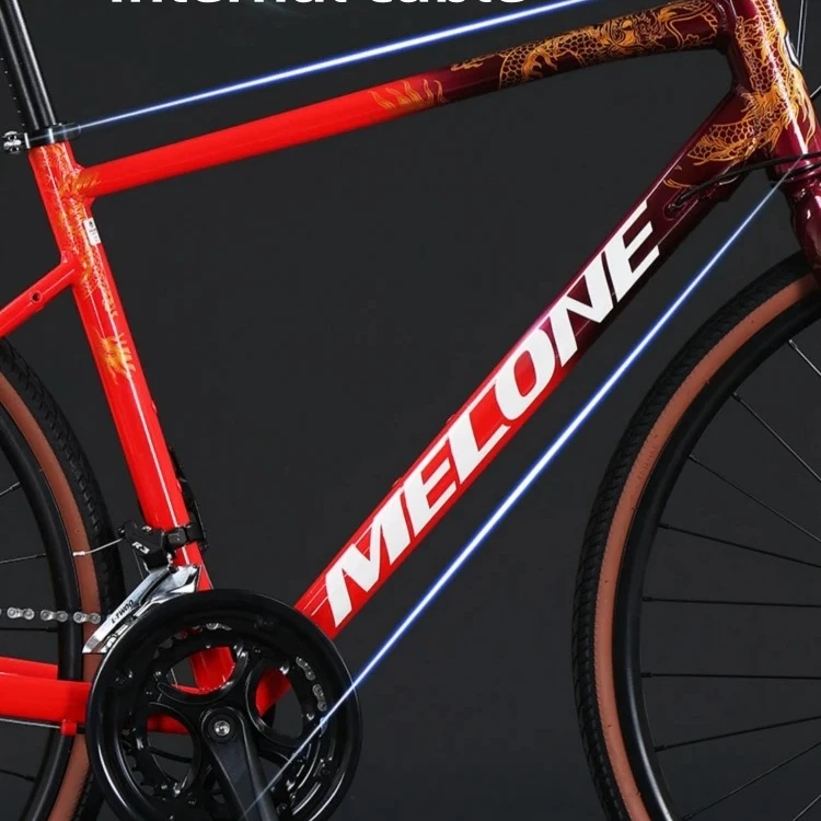 700C Super light Aluminum alloy frame Road bike Double disc brake Internal wiring16speed road racing adult Bicycle free shipping