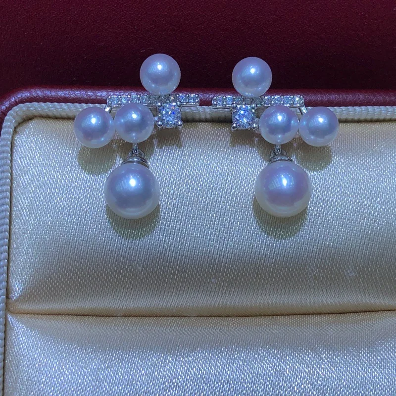 Wholesale S925 Sterling Silver Earrings Mount Findings Settings Base Mounting Parts Accessory for 4-12mm Pearls 5 pairs/lot