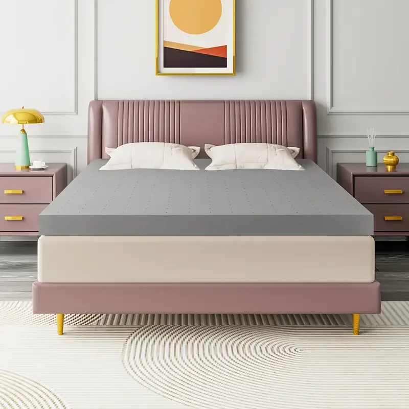 مرتبة علوية ثابتة للغاية مقاس 2 بوصة، مزدوجة إلى كوين، غطاء سرير من الإسفنج عالي الكثافة لتخفيف الضغط، معتمد من PartiPUR-US