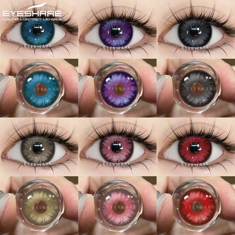 EYESHARE Cosplay Farbige Kontaktlinsen 1 Paar Bunte Kontaktlinsen Blau Anime Kontakte Halloween Make-up Lila Linsen Jährlich