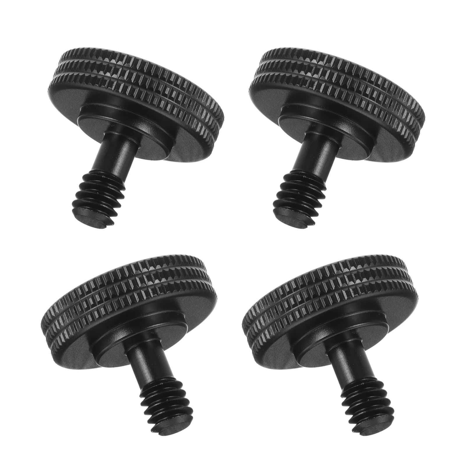 

4pcs Black 1/4 Inch Double Teeth Camera Screws Thumb Mounting Screw Tripod L Bracket Quick Release Adapter Mount Parts Storage