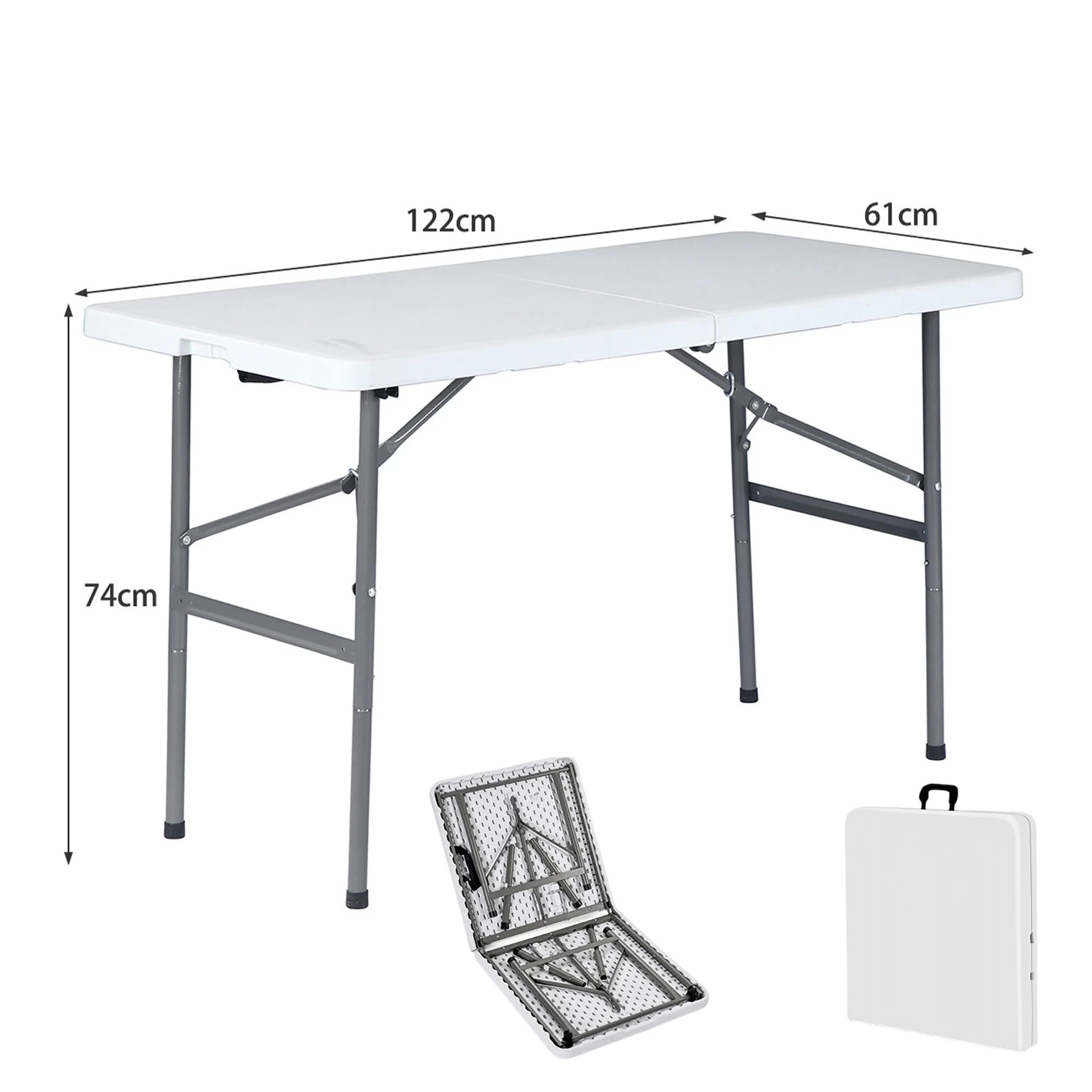 120cm  Factory Customized New Silicone Handle Plastic Folding Tables for Portable Weddings Picnics Parties Camping