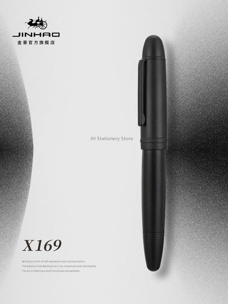 Pióro wieczne JINHAO X169 Eleganckie czarne z srebrnym klipsem, stalówka M/F/EF, pióro do pisania tuszem, pk 9019 X159 P136, artykuły szkolne, artykuły papiernicze — zdjęcie produktu 4