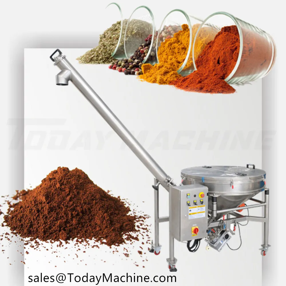 Automatic Incline Lifting Screw Feeder Elevator Conveyor For Powder Soya Fish Meal Beer Yeast Spice Powder