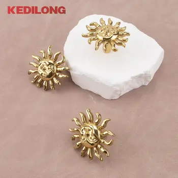 KEDLO Masivní mosazná evropská světlá luxusní sluneční knoflíková rukojeť pro zásuvku, nábytkové kování, kuchyňská linka, zlatá úchytka 10 nejlepší prodej úchytky a knoflíky zásuvek v kartáčované zlaté barvě - №9
