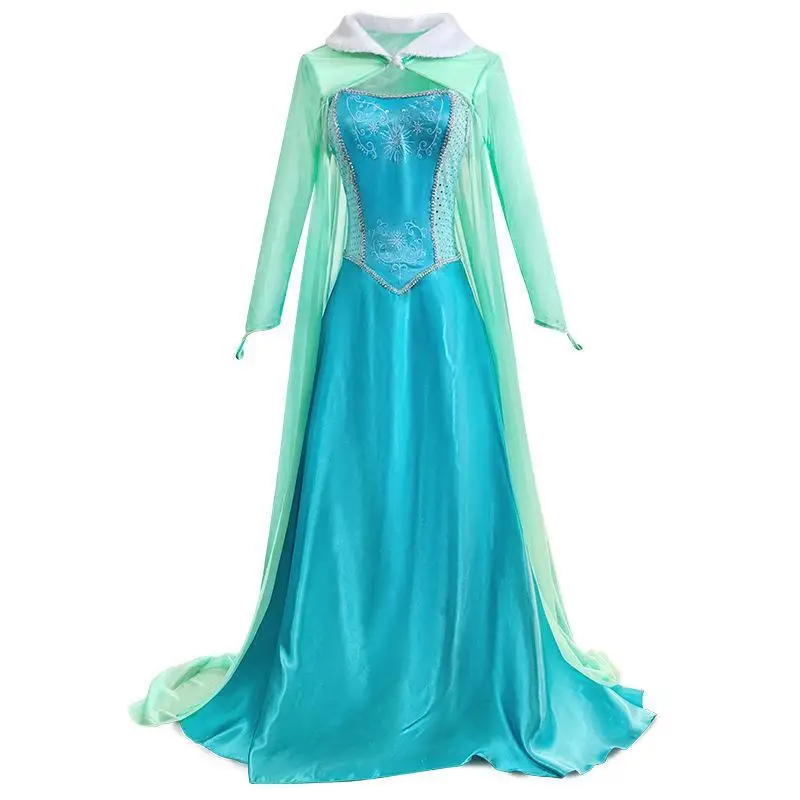 الأزرق Princ Dr S4XL حجم كبير إلسا لوين سنو وايت زي الملكة إلسا أداء الزي المرأة Faion Dr