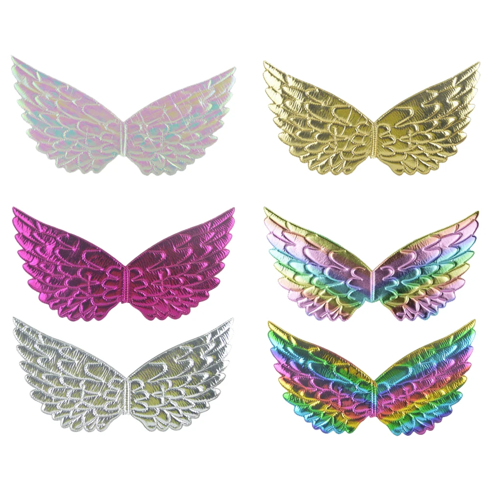 

6Pcs Colorful Wings Angel Prop Kids Costume Accessories Toddler Metallic Fabric Lightweight Durable Photo Great Gifts Ideal