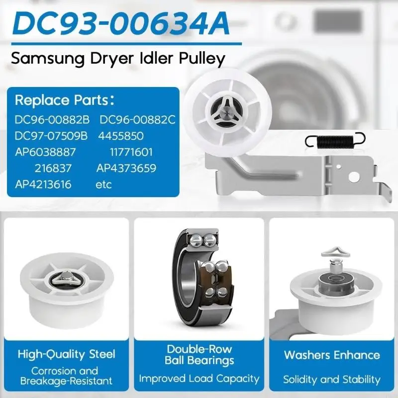 F92F Dryer Maintenance Set With Strong Drum Belt Wheel Tension Spring