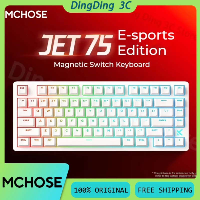 

In Stock MCHOSE Jet75 Wired Mechanical Keyboard Magnetic God Switch 8K Low Latency Hot Swap Gasket Custom Office Gaming Keyboard