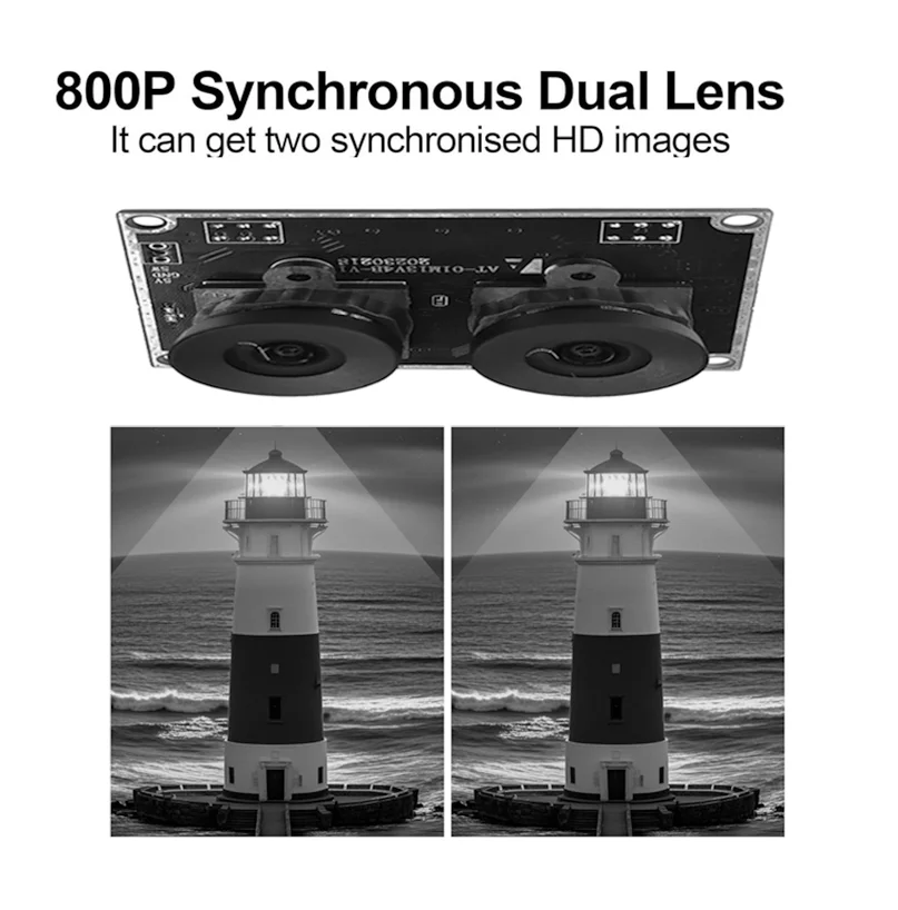 120fps Global Shutter Dual Len USB Camera Module OV9281 1mp Binocular Synchronous Monochrome No Distortion FF 90° Motion Capture